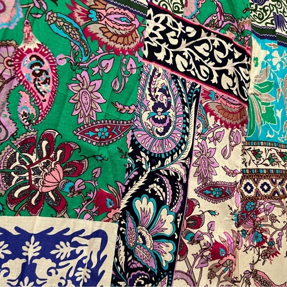 By Anthropologie Paisley Floral Pattern One-Shoulder Bow Maxi Dress size 2X - Picture 8 of 16